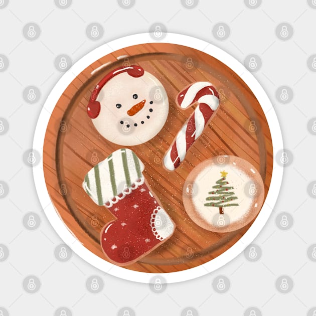 Cookies Christmas Magnet by Fon Sudtinee